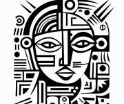 Coloriage Signe zodiaque Verseau abstrait