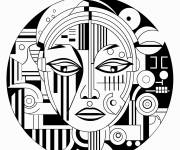 Coloriage Signe zodiaque Verseau en trait abstrait