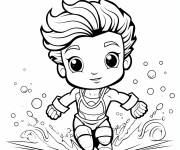 Coloriage Signe zodiaque Verseau sous l'eau kawaii
