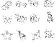 Coloriage Signes astrologiques adorables pour les petits