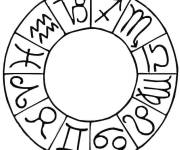 Coloriage Signes du zodiaque en cercle simple