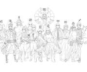 Coloriage Signes du zodiaque en personnages de Manga
