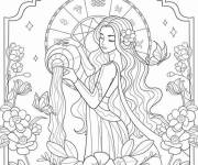 Coloriage Sihoullete des signes du zodiaque Verseau