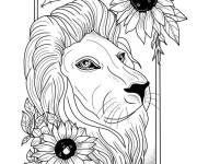 Coloriage Silhouette de signe astrologique de Lion