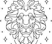 Coloriage Silhouette du signe astrologique du Lion