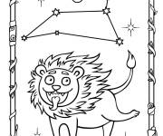 Coloriage Silhouette du signe du Lion dole