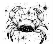 Coloriage Simple signe astrologique du Cancer