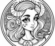 Coloriage Superbe signe du zodiaque Vierge