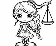 Coloriage Superbe signe du zodiaque Vierge en poup&eacute;e