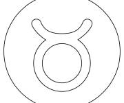 Coloriage Symbole de signe Taureau facile
