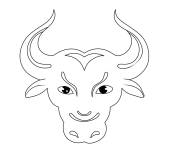 Coloriage Symbole de Taureau en vecteur