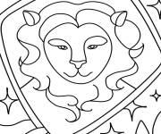 Coloriage Symbole du zodiaque du signe du Lion