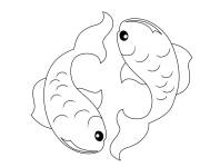Coloriage Symbole poisson astrologique en contour