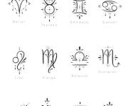 Coloriage Symboles de tout les signes astrologiques