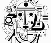 Coloriage Tableau Signe zodiaque Verseau abstrait