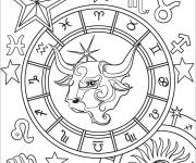 Coloriage Taureau Zodiac pour adulte