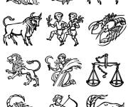 Coloriage Tout les signes du zodiaque
