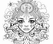 Coloriage Verseau avec les &eacute;l&eacute;ments de la nature