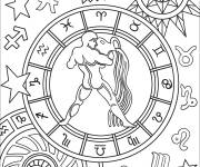 Coloriage Verseau symbole de zodiac pour adulte