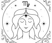 Coloriage Vierge c&eacute;leste avec couronne stellaire