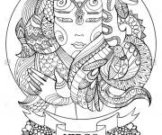 Coloriage Vierge logo horoscope