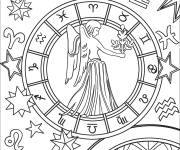 Coloriage Vierge signe astrologique