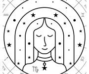 Coloriage Virgo d&eacute;tails signe astrologie 