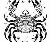 Coloriage Zentangle signe astrologique du Cancer