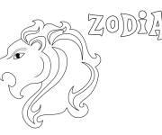 Coloriage Zodiaque avec symbole du Lion