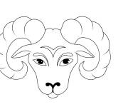 Coloriage Zodiaque de B&eacute;lier en contour