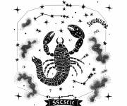 Coloriage Zodiaque Scorpion audacieux