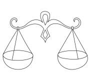 Coloriage Zodiaque symbole astrologique Balance