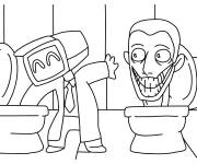 Coloriage Cameraman avec Skibidi Toilet