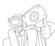 Coloriage Cameraman prends une photo avec son ami