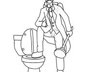 Coloriage Cameraman qui gagne Skibidi Toilet