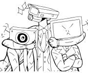 Coloriage Cameraman serrent ses meilleurs amis