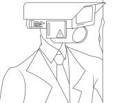 Coloriage Cameraman surveille la zone
