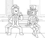 Coloriage Clockwoman et Clockman
