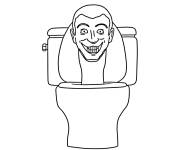 Coloriage DJ Skibidi Toilet sans fond d'&eacute;cran