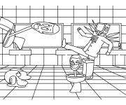 Coloriage Dr&ocirc;le de Titan TV Man, Skibidi Toilet et Among Us