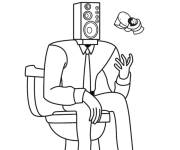 Coloriage Grand orateur de Skibidi Toilet