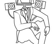Coloriage Grande TV Man de Skibidi Toilet