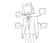 Coloriage Gros Tv Man simple