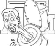 Coloriage Homme sortant de la toilette