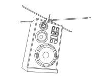 Coloriage Illustration Speakerman h&eacute;licopt&egrave;re