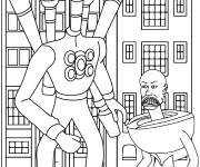 Coloriage Microphone Mecha Boss et Skibidi Toilet