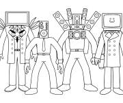 Coloriage Personnages majeurs de Skibidi Toilettes