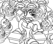 Coloriage Plusieurs Skibidi Toilet autour de cameraman