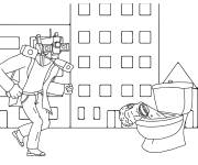 Coloriage Skibidi Toilet contre l'homme microphone ma