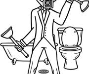 Coloriage Skibidi Toilet dans la salle de bain